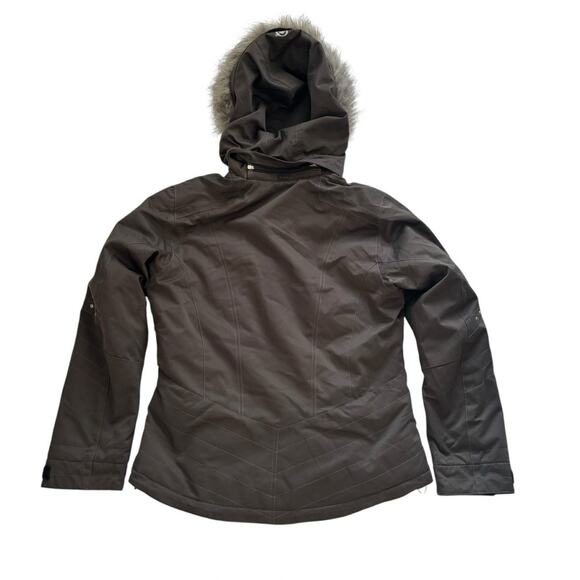 OBERMEYER SKIING JACKET HOODED WATER RESISTANT SNOWBOARDING BROWN WOMEN SIZE 10 - Picture 5 of 15